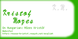 kristof mozes business card