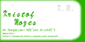 kristof mozes business card